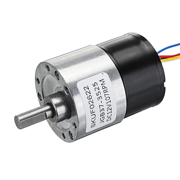 JGB37-3525 DC 12V Brushless Motor 107rpm Gear Reduction Motor 37MM Geared Motor