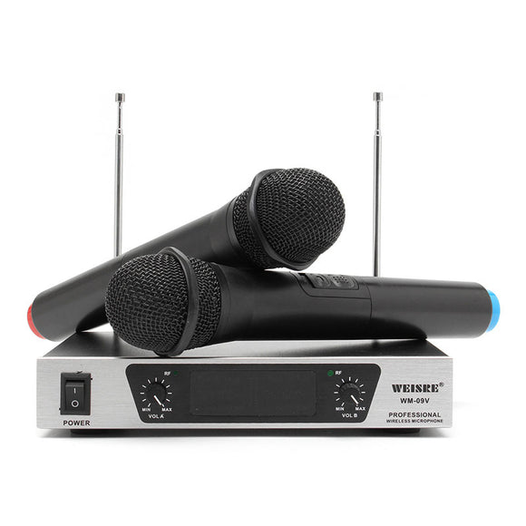 WEISRE WM-09V Professional VHF Karaoke Wireless Handheld Microphone System
