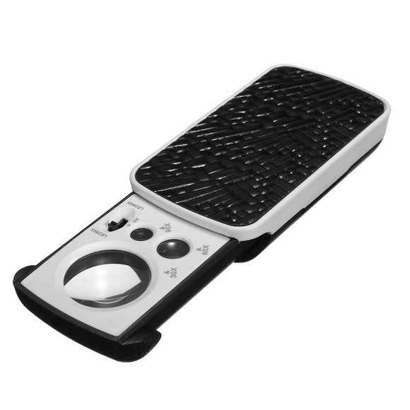 774-3ZX1 30X 60X 90X Microscope Loupe Pull Type Jewelry Magnifier with LED