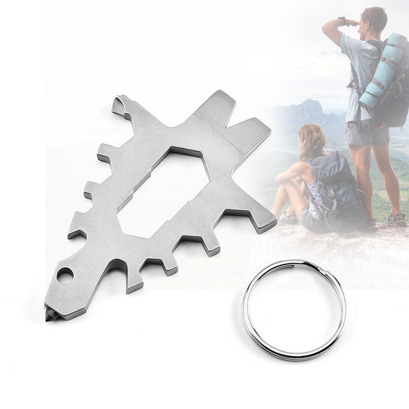 IPRee Outdoor EDC Survival Tools Kit Multifunctional Stainless Steel Wrench Keychain Camping Emergency