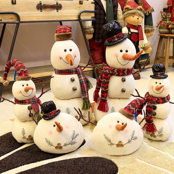 Christmas 2017 Linen Snowman Dolls Ornament Table Desk Decoration Christmas Gifts for Kids