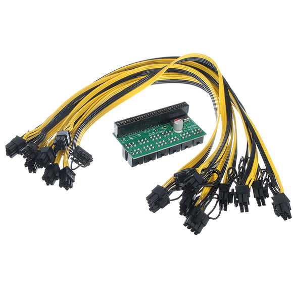 DPS-1200FB Power Supply Adapter Board With 10 Pcs 6+2P Cable For Ethereum Mining