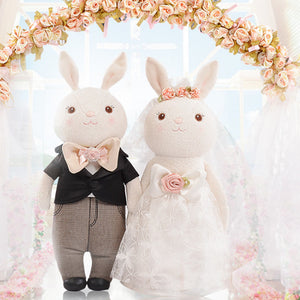 Metoo 1 Pair 2pcs Wedding Rabbit Doll 19*38CM Soft Stuffed Plush Toy