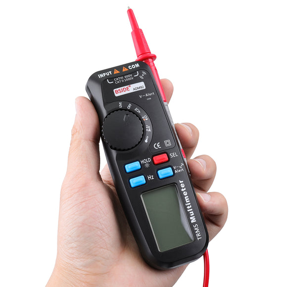 BSIDE ADM92 Handheld True RMS Digital Multimeter Auto Range 6000 Counts TRMS Tester with Live Wire C