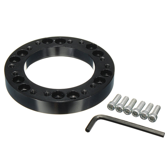 Black Steel Ring Wheel Hub Adapter Spacer Kit For NARDI PERSONAL SPARCO OMP MOMO