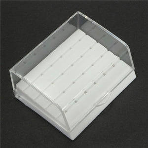 Dental Plastic 24 Holes Bur Holder Box For High Speed Burs