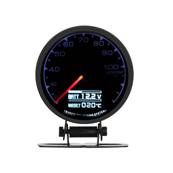 12V 2.5inch/62mm Multi LCD 7 Color LED Digital Display Water Temperature Gauge with Sensor for Vehicles