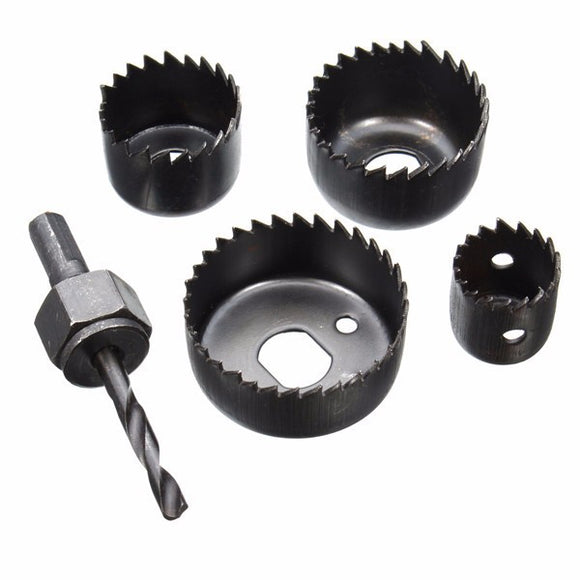 5pcs Hole Saw Set Hole Saw Cutter with Mandrel Wood Working Drill Bit 25mm/ 35mm/ 44mm/ 50mm