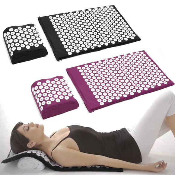 Purple Yoga Mats Massager Set Massage Acupressure Mat Relieve Stress Pain Spike Protective Mat