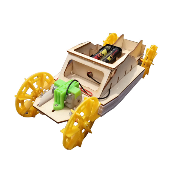 DIY Electric Amphibious Robot Car Science Technology Experiment Creative Toys Kits