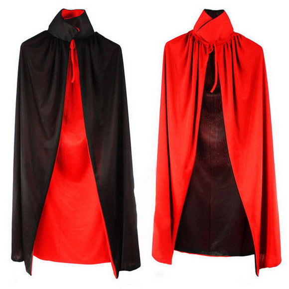 Wizard Black Cloak Robe Vampire Adult Kids Costume Halloween Costume