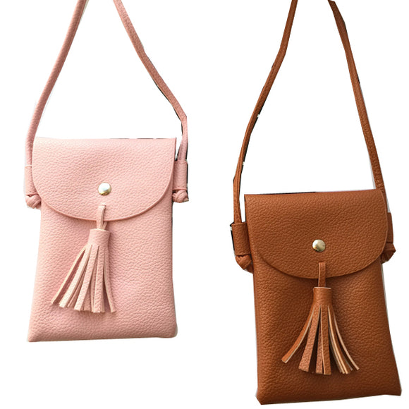 Tassel Portable PU Leather Phone Bag Shoulder Bags Crossbody Bags