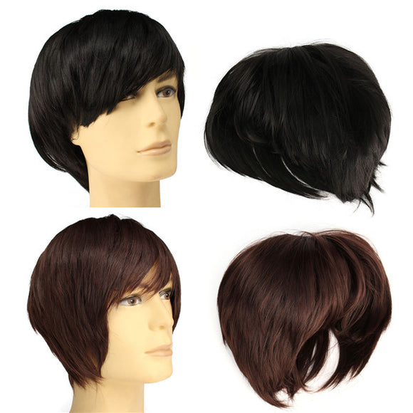 Men Cosplay Wig Handsome Short Straight Hair Party Full Wigs