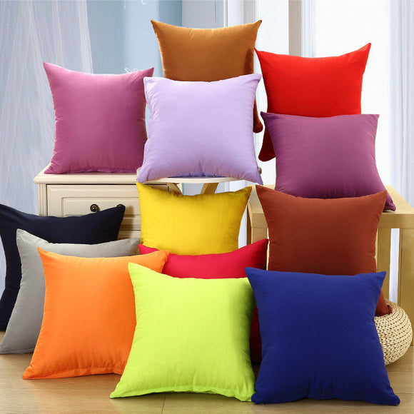 Hot Solid Hot Pillowcase Simple Plain Decorative Cushion Cover Home Decoration Products Sofa Car Chair Pillow Case Company Gifts