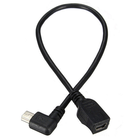 24cm 90 Mini USB Male To Mini USB Female Extension Cable