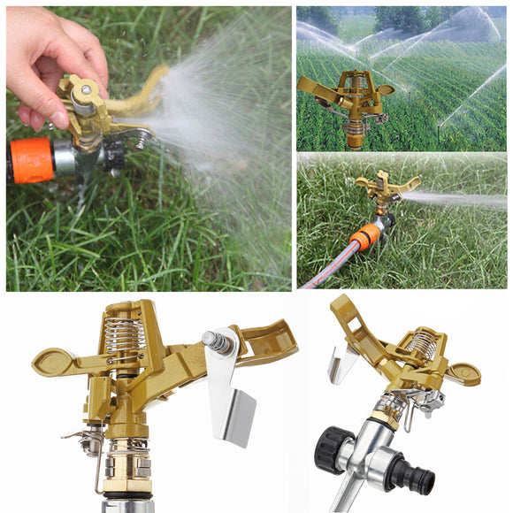 Zinc Alloy Lawn Garden Sprinkler 360 Water Spray Hose Irrigation System Tools