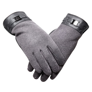 Motorcycle Driving Warm Anti-Slip Touch Screen Gray Gloves