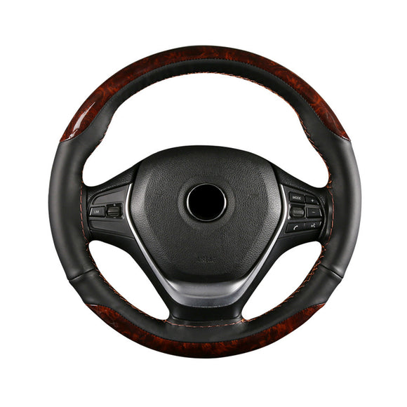 38cm Microfiber Leather Braiding Car Steering Wheel Case Cover Sports Style