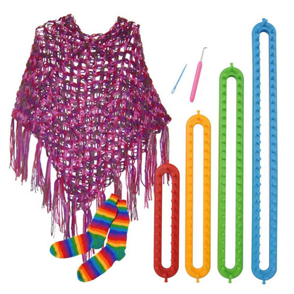 4 Sizes DIY Scarf Shawl Hat Socks Blanket Knitter Long Looms ABS Plastic Weaving Tools