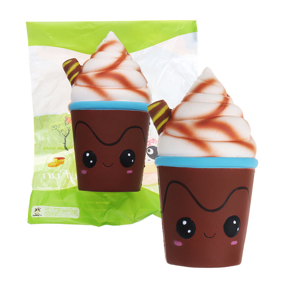 SquishyFun Chocolate Ice Cream Cup Squishy 7.5*15cm Slow Rising Toy With Original Packing