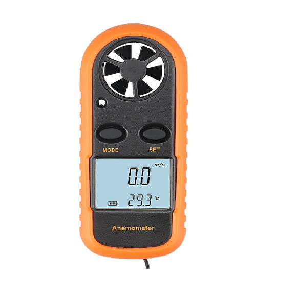 Digital Anemometer 0-30m/s Wind Speed Meter -10 ~ +45C Temperature Tester Anemometro with LCD Backlight Display