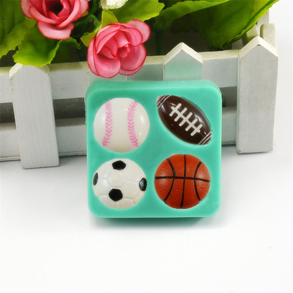 3D Silicone Football Basketball Fondant Mold Cake Sugar Chocolate Baking Tool Baking Mold