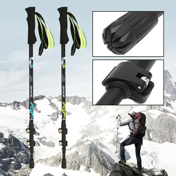 Xmund XD-TK1 3-section Carbon Fiber Adjustable Canes Climbing Hiking Stick Trekking Pole Alpenstock