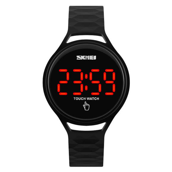 SKMEI 1230 Fashion Men Women Digital Watch Touch Screen LED Display PU Strap Sport Watch