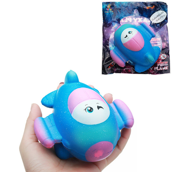 Taburasa 12CM Cute Galaxy Airplane Plane Squishy Slow Rising Squeeze Toy Kids Gift With Packaging