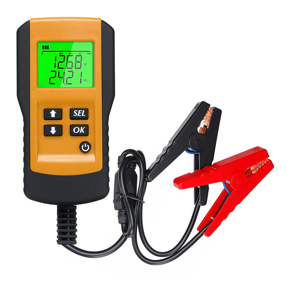 Digital 12V Car Battery Tester Automotive Battery Load Test Analyzer Voltage Ohm CCA Diagnostic Tool with LCD Display