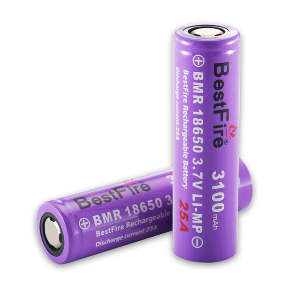 2PCS BestFire 18650 Battery 3100mAh 25A 3.7V Rechargeable Lithium Battery