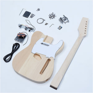 DIY Electric Guitar Accessories Kit Beech Wood Body Maple Neck