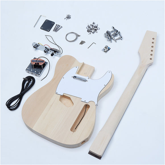 DIY Electric Guitar Accessories Kit Beech Wood Body Maple Neck