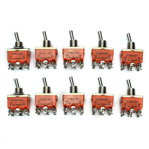 Wendao KN-1321 ON/ON AC 250V 15A 6 Pins Toggle Rocker Switch 5pcs