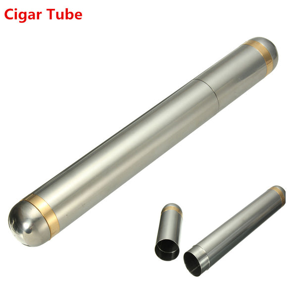 210x24mm Stainless Steel Cigar Tube Moisture Storage Tube Cigarettes Case