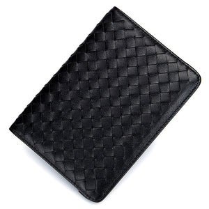 Men And Women Genuine Leather Ultra - Light Thin Passport Holder Wallet Sheepskin Weaving Purse