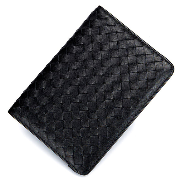 Men And Women Genuine Leather Ultra - Light Thin Passport Holder Wallet Sheepskin Weaving Purse