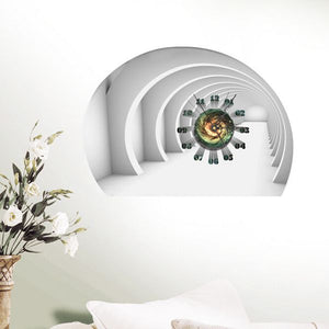 DIY Decal Clock Tunnel 3D Wall Stickers Clock 3D Art Wall Clock Home Decor