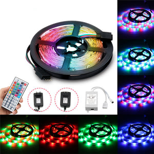 5M RGB 3528SMD Not-waterproof LED Strip Lights + 44 Keys Remote Control US EU Power DC12V