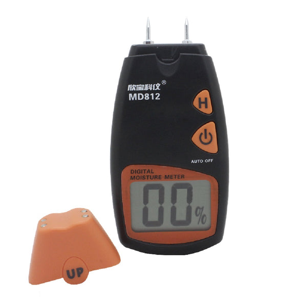 MD812 2 Pins Sensor Wood Moisture Tester Resolution 1% Range 5%~40% LCD Digital display Data Hold Wo