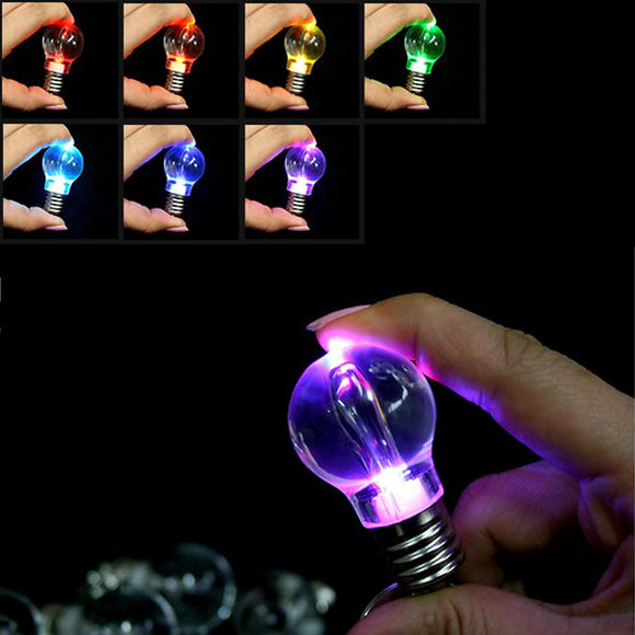 12 Colors Bulb Lamp Outdooors Camping LED Keychain Flashlight