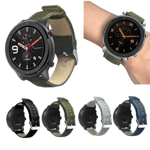Bakeey 22MM Canvas+Leather Watch Band for Amazfit 47MM GTR Smart Watch