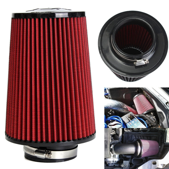 High Flow Car Cold Air Intake Filter Tapered Cone Cold Air Cleaner 3 Inches Red