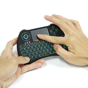 H9 Wireless Colorful Backlit Ajustable Brightness 2.4GHz Touchpad Air Mouse Mini Keyboard