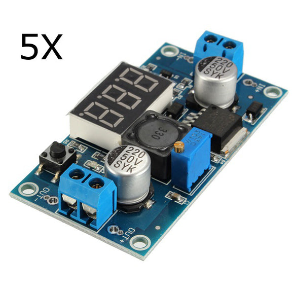 5Pcs LM2596 DC-DC Voltage Regulator Adjustable Step Down Power Supply Module With Display