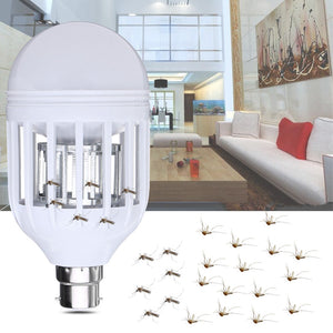 E27 B22 7W Anti-Mosquito Electronic Insect Fly Zapper LED Light Bulb AC220V