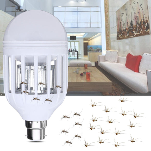 E27 B22 7W Anti-Mosquito Electronic Insect Fly Zapper LED Light Bulb AC220V