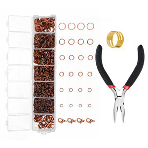 DIY Jewelry Making Findings Kit Metal Jump Rings Lobster Clasp Pliers Tool Set