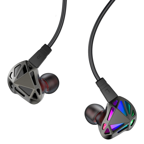 AUGLAMOUR RT-1 HiFi Graphene Earphone Balanced Armature Dynamic Driver Detachable Bass Headphone