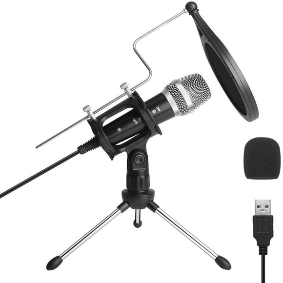 ARCHEER USB Condenser Studio Microphone PC Live Recording Mic for YouTube Streaming Broadcast Gaming for Windows Laptop MAC